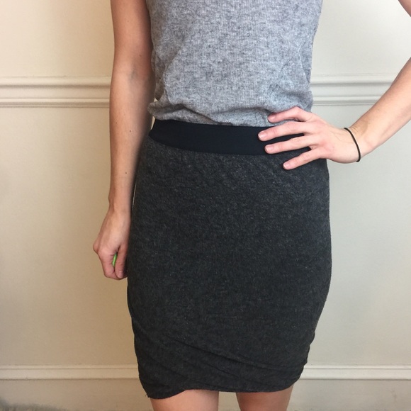 T Alexander Wang Grey Fuzzy Soft Mini Layer Skirt - Picture 8 of 8
